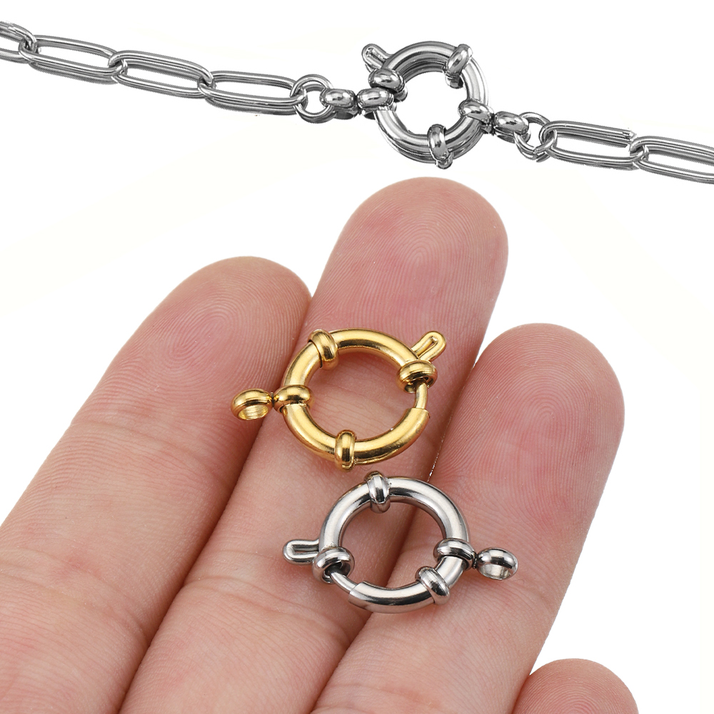 Jewelry Making Class - 4pcs Stainless Steel Spring Clasps Round