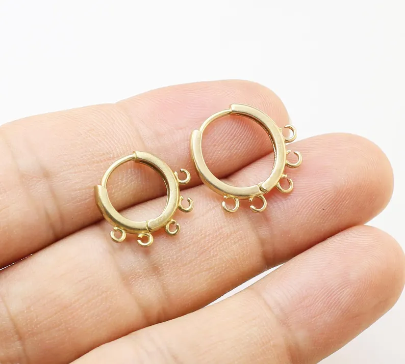 Jewelry Making Earring Supplies - 10pcs Brass Ear Hoops, Leverback Earring
