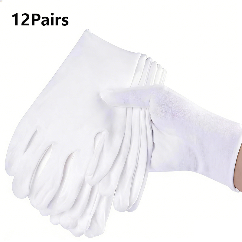 Jewelry Making Gloves - 12 Pairs White Cotton Work Gloves