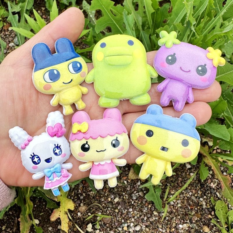 Jewelry Making Materials - 45mm Cartoon Tamagotchi double-sided printed hollow