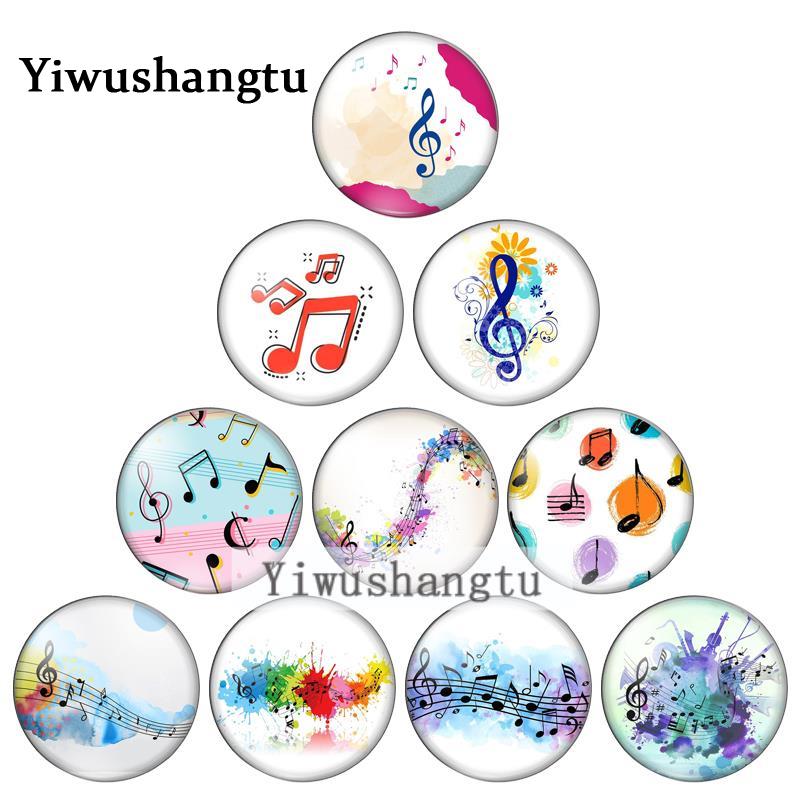 Jewelry Making Notes - Beautiful musical note image 10mm/12mm/18mm/20mm/25mm Round