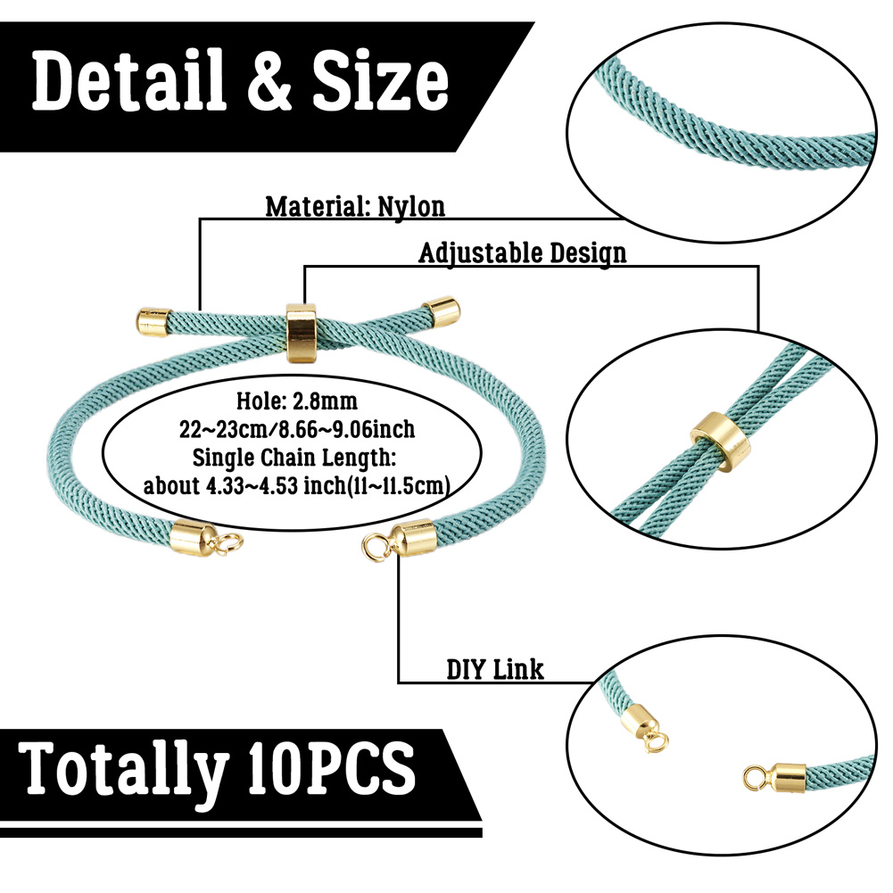 10Pcs Braided Twisted Nylon Co - Jewelry Making Class review and price