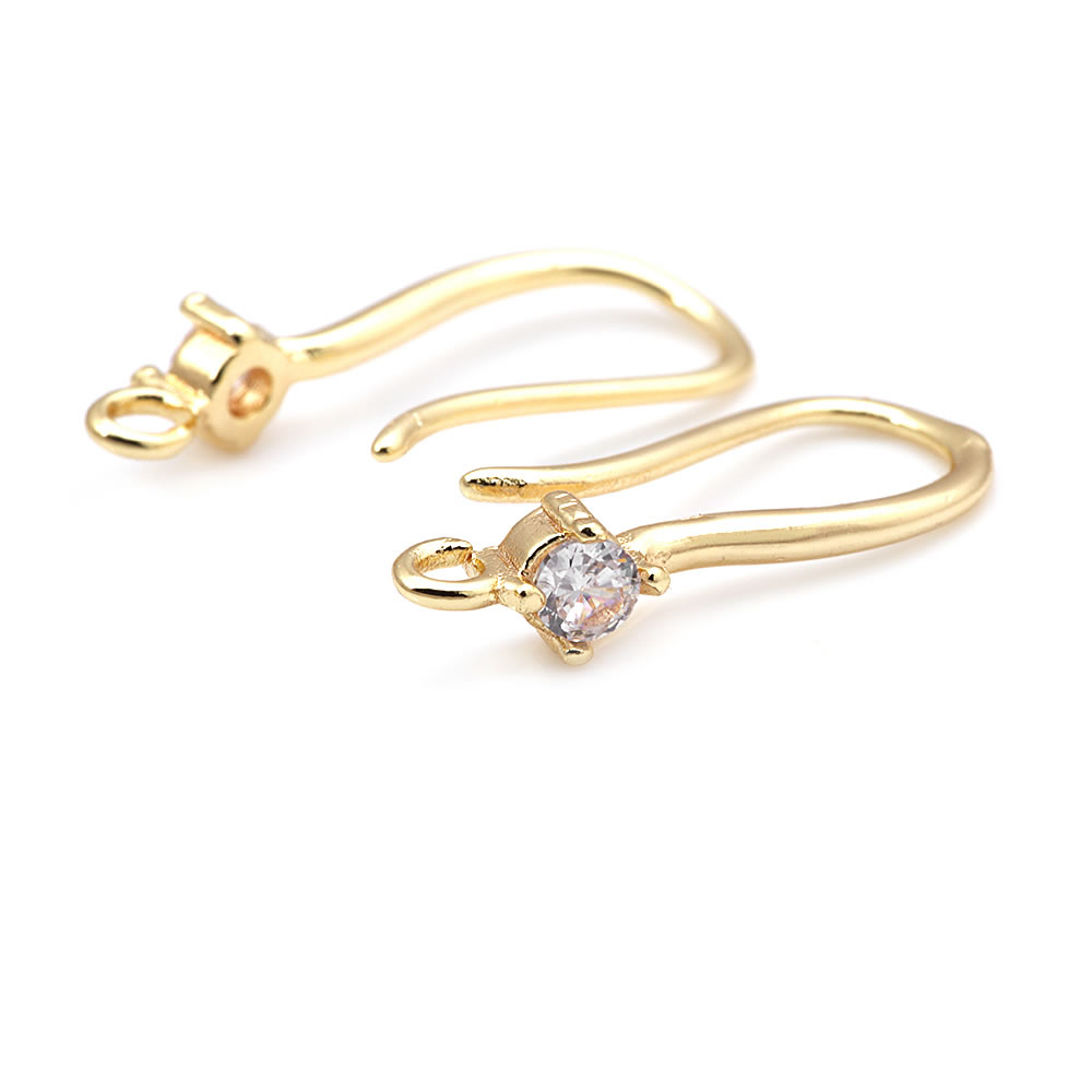 18K Gold Color Brass with Zirc - Jewelry Making Earring Supplies review and price