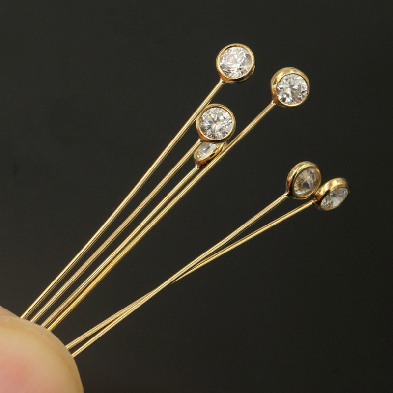 14K Gold Filled Zircon Head Pi - Jewelry Making Head Pins review and price