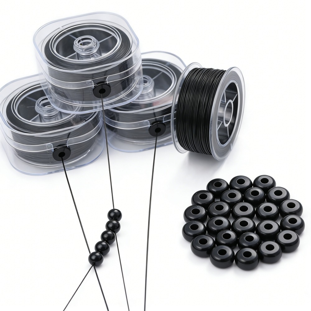 0.5-1mm Black Elastic Crystal  - Jewelry Making Yarn review and price