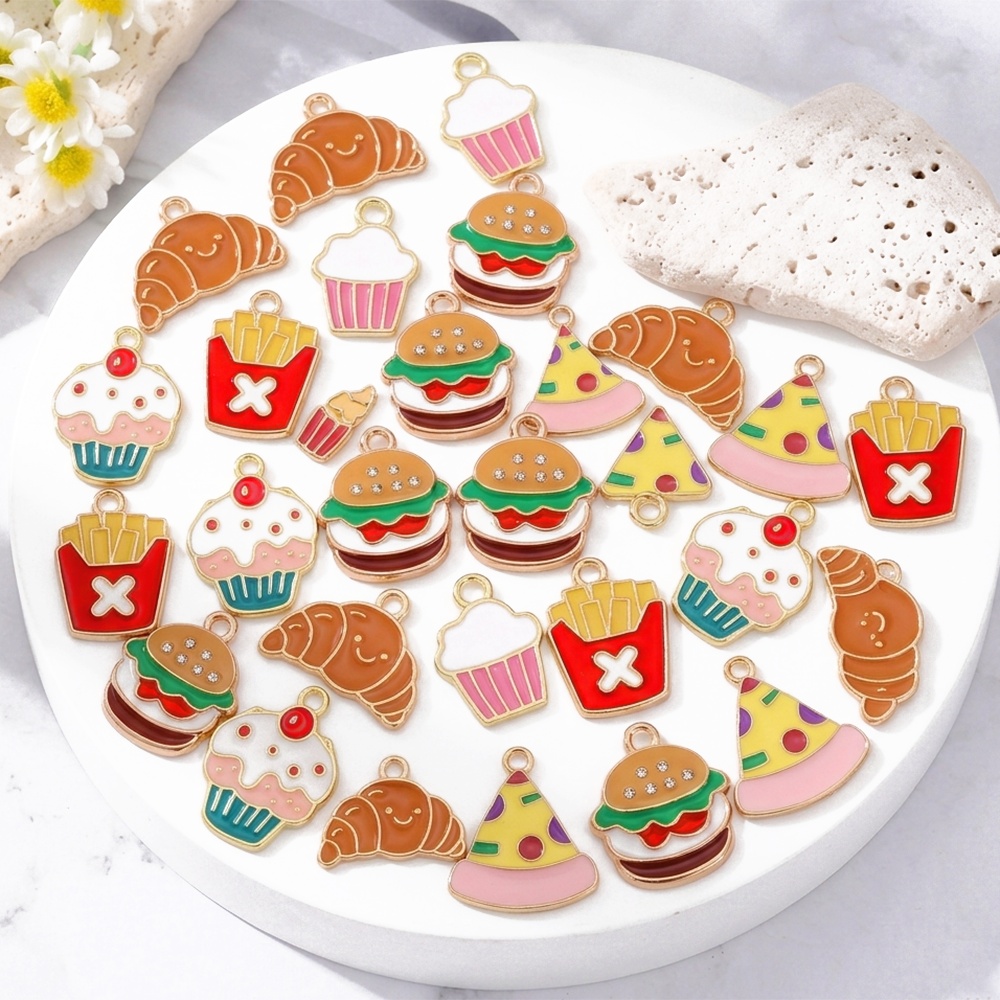 15Pcs/Set Cute Food Charms Ena - Jewelry Making Earring Supplies review and price