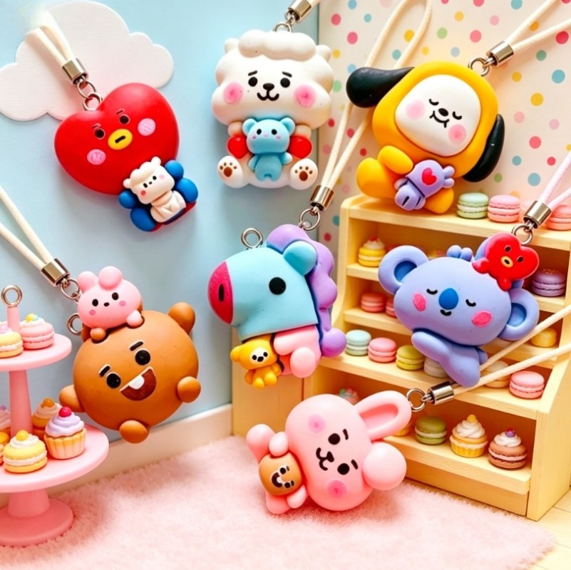 7pcs BT21 Resin Cartoon Charm  - Jewelry Making Earring Supplies review and price