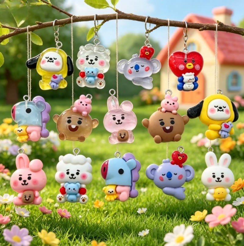 7pcs BT21 Resin Cartoon Charm  - Jewelry Making Earring Supplies review and price