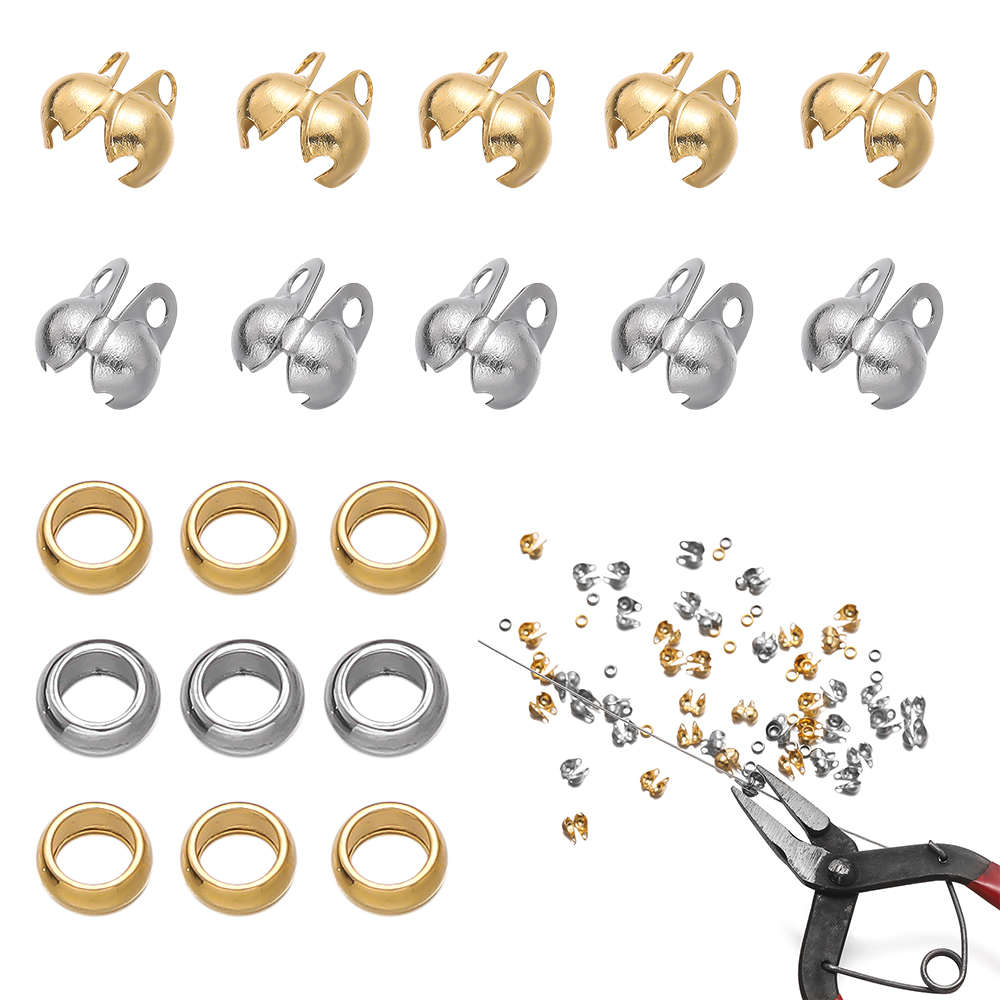 1Set Stainless Steel Crimp Bea - Jewelry Making Earring Supplies review and price