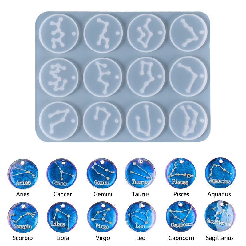 12 Holes Constellation Pendant - Jewelry Making Glue review and price