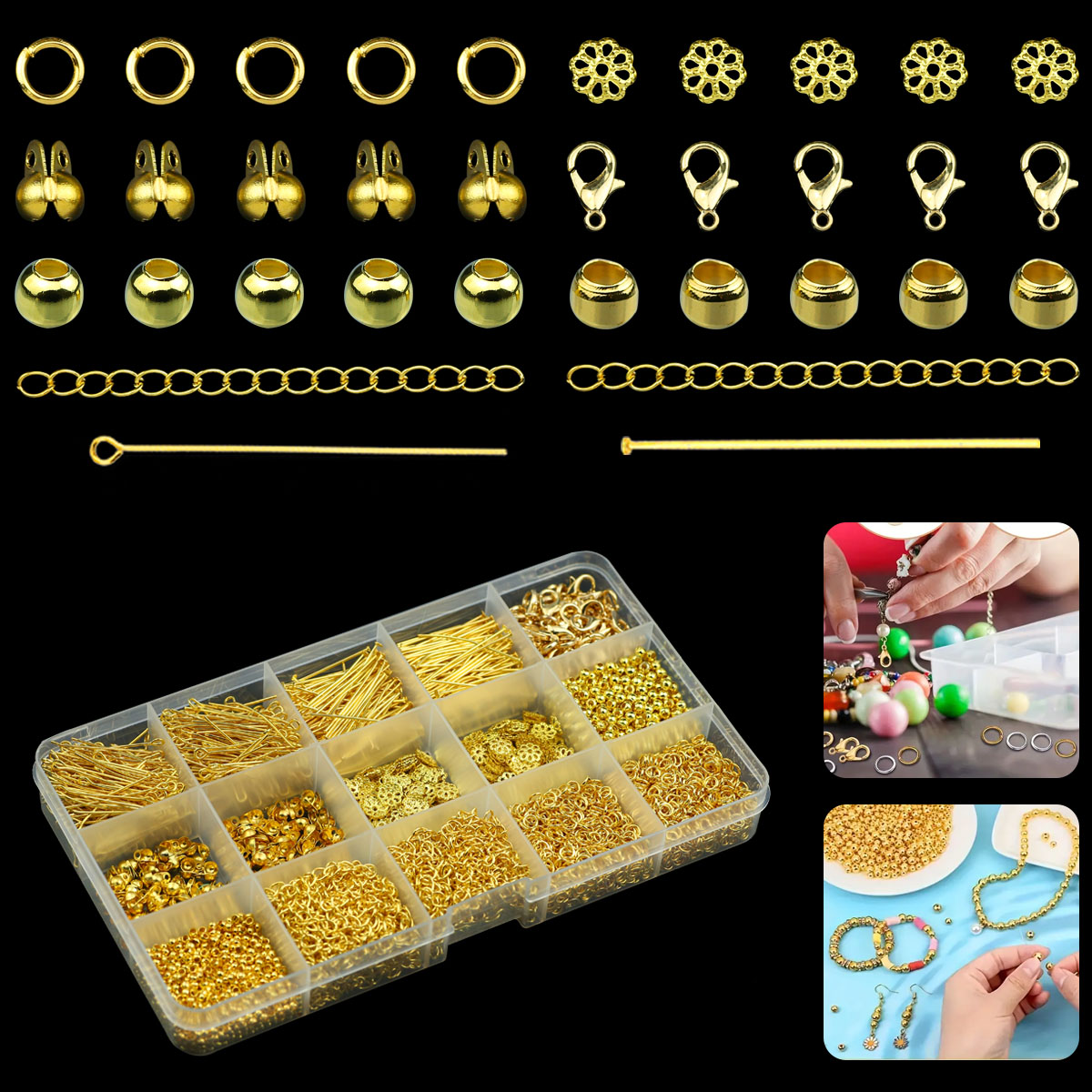 1200pcs Golden 15-grid About J - Jewelry Making Jig review and price